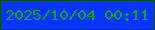文字の大きさ：4、枠の色：084f10、背景の色：0735ff、文字の色：0ea61d 無料ブログパーツのブログ時計