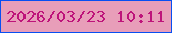 文字の大きさ：2、枠の色：084ff2、背景の色：e89eb9、文字の色：be147a 無料ブログパーツのブログ時計