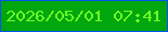 文字の大きさ：3、枠の色：0851f1、背景の色：01a70d、文字の色：6dfb26 無料ブログパーツのブログ時計