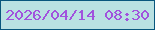文字の大きさ：4、枠の色：08567d、背景の色：b9e1e2、文字の色：a152dd 無料ブログパーツのブログ時計