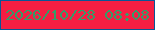 文字の大きさ：4、枠の色：085697、背景の色：f51e43、文字の色：359c67 無料ブログパーツのブログ時計