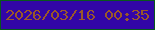 文字の大きさ：1、枠の色：08571d、背景の色：3205a7、文字の色：9a5829 無料ブログパーツのブログ時計