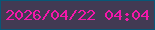 文字の大きさ：2、枠の色：085777、背景の色：423a53、文字の色：f418ab 無料ブログパーツのブログ時計