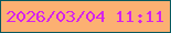 文字の大きさ：2、枠の色：08595e、背景の色：fcb072、文字の色：d622ec 無料ブログパーツのブログ時計