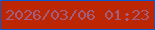 文字の大きさ：5、枠の色：085ad0、背景の色：bc2603、文字の色：a15e7f 無料ブログパーツのブログ時計