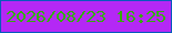 文字の大きさ：3、枠の色：085bbd、背景の色：b428f5、文字の色：36aa0d 無料ブログパーツのブログ時計