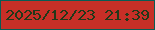 文字の大きさ：5、枠の色：085c54、背景の色：c72f27、文字の色：213819 無料ブログパーツのブログ時計