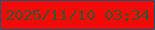 文字の大きさ：5、枠の色：085c6f、背景の色：f40906、文字の色：444a2a 無料ブログパーツのブログ時計