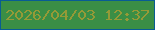 文字の大きさ：1、枠の色：085c93、背景の色：3a8e45、文字の色：959a37 無料ブログパーツのブログ時計