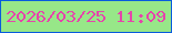 文字の大きさ：5、枠の色：085cdd、背景の色：97e788、文字の色：e644ab 無料ブログパーツのブログ時計
