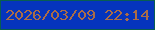 文字の大きさ：5、枠の色：085e51、背景の色：0534bd、文字の色：ab6c47 無料ブログパーツのブログ時計
