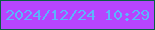 文字の大きさ：2、枠の色：085f43、背景の色：b745fd、文字の色：5bb6fc 無料ブログパーツのブログ時計