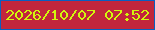 文字の大きさ：4、枠の色：085fc0、背景の色：c1263c、文字の色：d2f70d 無料ブログパーツのブログ時計