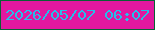 文字の大きさ：1、枠の色：086134、背景の色：e2189f、文字の色：25bfea 無料ブログパーツのブログ時計