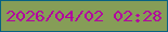 文字の大きさ：4、枠の色：086183、背景の色：869d57、文字の色：b2029f 無料ブログパーツのブログ時計