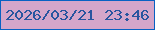文字の大きさ：5、枠の色：0861c3、背景の色：d4a6ca、文字の色：28559f 無料ブログパーツのブログ時計