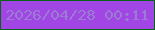 文字の大きさ：5、枠の色：086317、背景の色：a146e4、文字の色：9a7cd2 無料ブログパーツのブログ時計