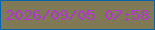 文字の大きさ：5、枠の色：0863a7、背景の色：807956、文字の色：af37cf 無料ブログパーツのブログ時計