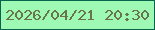 文字の大きさ：4、枠の色：08644b、背景の色：9df9b4、文字の色：68744a 無料ブログパーツのブログ時計