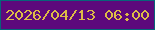 文字の大きさ：1、枠の色：086479、背景の色：5d097c、文字の色：ddbc46 無料ブログパーツのブログ時計