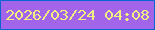 文字の大きさ：5、枠の色：0865d2、背景の色：a264e8、文字の色：f0f081 無料ブログパーツのブログ時計