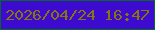文字の大きさ：5、枠の色：086627、背景の色：3d0acf、文字の色：887510 無料ブログパーツのブログ時計