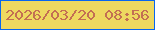 文字の大きさ：5、枠の色：0866ef、背景の色：eed960、文字の色：c36f53 無料ブログパーツのブログ時計