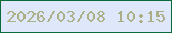 文字の大きさ：1、枠の色：086b38、背景の色：dee8fa、文字の色：acae85 無料ブログパーツのブログ時計