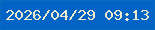文字の大きさ：2、枠の色：086bc0、背景の色：0464c5、文字の色：ebeacc 無料ブログパーツのブログ時計