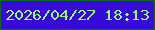 文字の大きさ：4、枠の色：086c10、背景の色：3709db、文字の色：9cf87b 無料ブログパーツのブログ時計