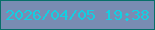 文字の大きさ：2、枠の色：086f69、背景の色：798cb3、文字の色：14cfe1 無料ブログパーツのブログ時計