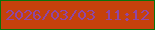 文字の大きさ：1、枠の色：08730b、背景の色：c5410c、文字の色：8f46a6 無料ブログパーツのブログ時計