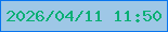 文字の大きさ：3、枠の色：0875ef、背景の色：9ec7e6、文字の色：09af74 無料ブログパーツのブログ時計