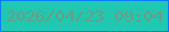 文字の大きさ：1、枠の色：087bfa、背景の色：20c8b2、文字の色：709981 無料ブログパーツのブログ時計