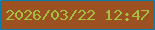 文字の大きさ：1、枠の色：087daa、背景の色：9c5122、文字の色：a5c03f 無料ブログパーツのブログ時計