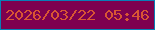 文字の大きさ：5、枠の色：087fb6、背景の色：7d014f、文字の色：d85633 無料ブログパーツのブログ時計