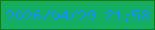 文字の大きさ：4、枠の色：08801d、背景の色：14ae61、文字の色：1790ff 無料ブログパーツのブログ時計