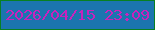 文字の大きさ：4、枠の色：088022、背景の色：1b75af、文字の色：c823bc 無料ブログパーツのブログ時計