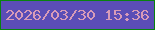 文字の大きさ：1、枠の色：08820e、背景の色：5b4db6、文字の色：d89bb8 無料ブログパーツのブログ時計