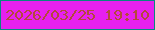 文字の大きさ：2、枠の色：08887f、背景の色：e720ef、文字の色：b4493b 無料ブログパーツのブログ時計