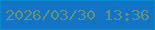 文字の大きさ：1、枠の色：0888ce、背景の色：1274c4、文字の色：68917c 無料ブログパーツのブログ時計