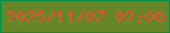 文字の大きさ：1、枠の色：088b47、背景の色：658625、文字の色：f44c35 無料ブログパーツのブログ時計