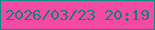 文字の大きさ：3、枠の色：088b84、背景の色：f44aa4、文字の色：127e77 無料ブログパーツのブログ時計