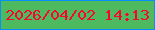 文字の大きさ：4、枠の色：088ffe、背景の色：4eba5f、文字の色：f90630 無料ブログパーツのブログ時計