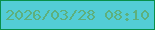 文字の大きさ：3、枠の色：08904a、背景の色：53cdd6、文字の色：5db07d 無料ブログパーツのブログ時計