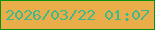 文字の大きさ：2、枠の色：08910c、背景の色：e9ae49、文字の色：3fb98a 無料ブログパーツのブログ時計