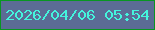文字の大きさ：3、枠の色：089622、背景の色：5b6c95、文字の色：44f5dd 無料ブログパーツのブログ時計
