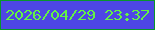 文字の大きさ：3、枠の色：08962b、背景の色：4e46e4、文字の色：63f344 無料ブログパーツのブログ時計