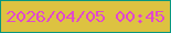 文字の大きさ：5、枠の色：089780、背景の色：ddc241、文字の色：e149ce 無料ブログパーツのブログ時計