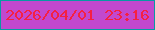 文字の大きさ：1、枠の色：089aa3、背景の色：c248ce、文字の色：f52043 無料ブログパーツのブログ時計